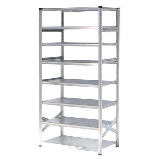 《メタルシステム：SUPER123》 スチールシェルフ 幅127.7x高さ250.0x奥行60.0(cm) 8段