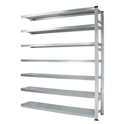 《メタルシステム：SUPER123》 スチールシェルフ 幅187.7x高さ210.4x奥行50.0(cm) 7段  セミタイプ（連結用）