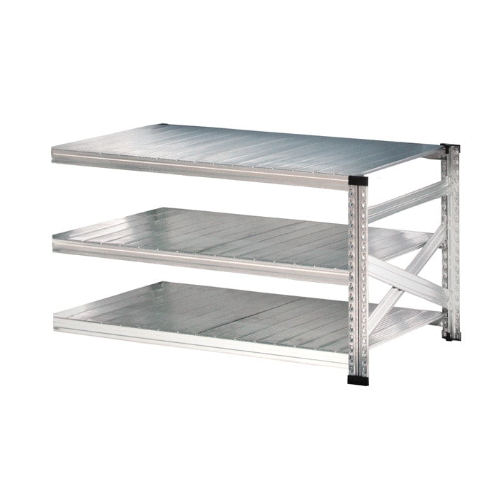 《メタルシステム：SUPER123》 スチールシェルフ 幅127.7x高さ65.3x奥行70.0(cm) 3段  セミタイプ（連結用）