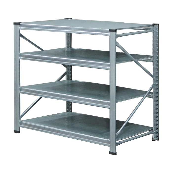 《メタルシステム：UNIRACK》 スチールシェルフ 幅112.0x高さ96.6x奥行72.7(cm) 4段