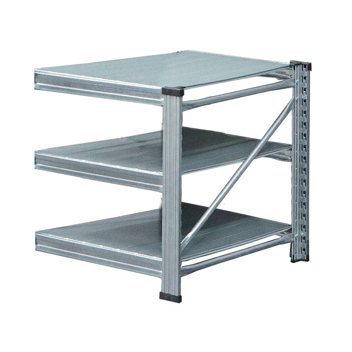 《メタルシステム：UNIRACK》 スチールシェルフ 幅67.0x高さ56.6x奥行62.7(cm) 3段  セミタイプ（連結用）