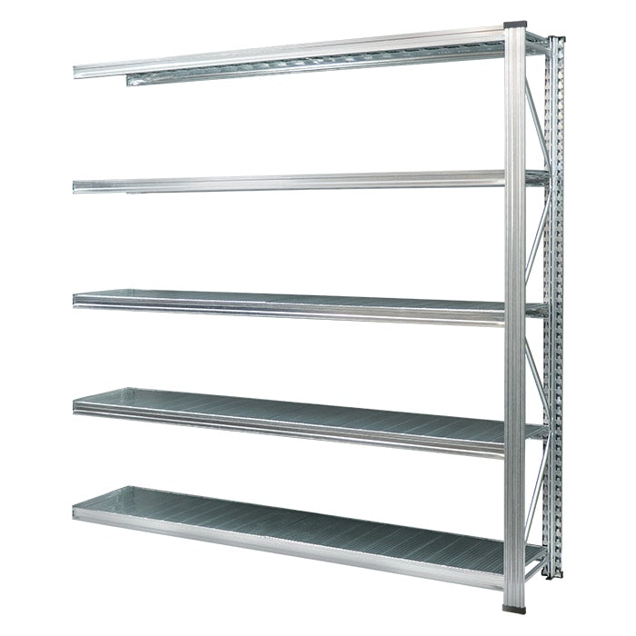 《メタルシステム：UNIRACK》 スチールシェルフ 幅187.0x高さ176.6x奥行52.7(cm) 5段  セミタイプ（連結用）