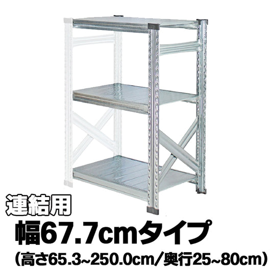 《メタルシステム：SUPER123》　スチールシェルフ　幅67.7cm 　セミタイプ（連結用）